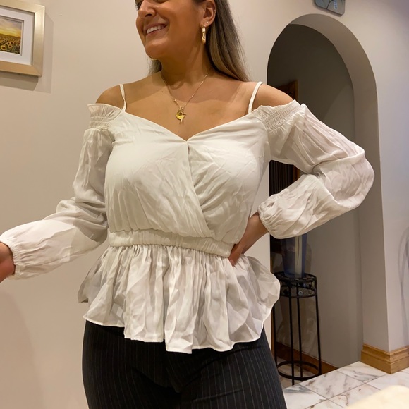 Cute White Peplum Top